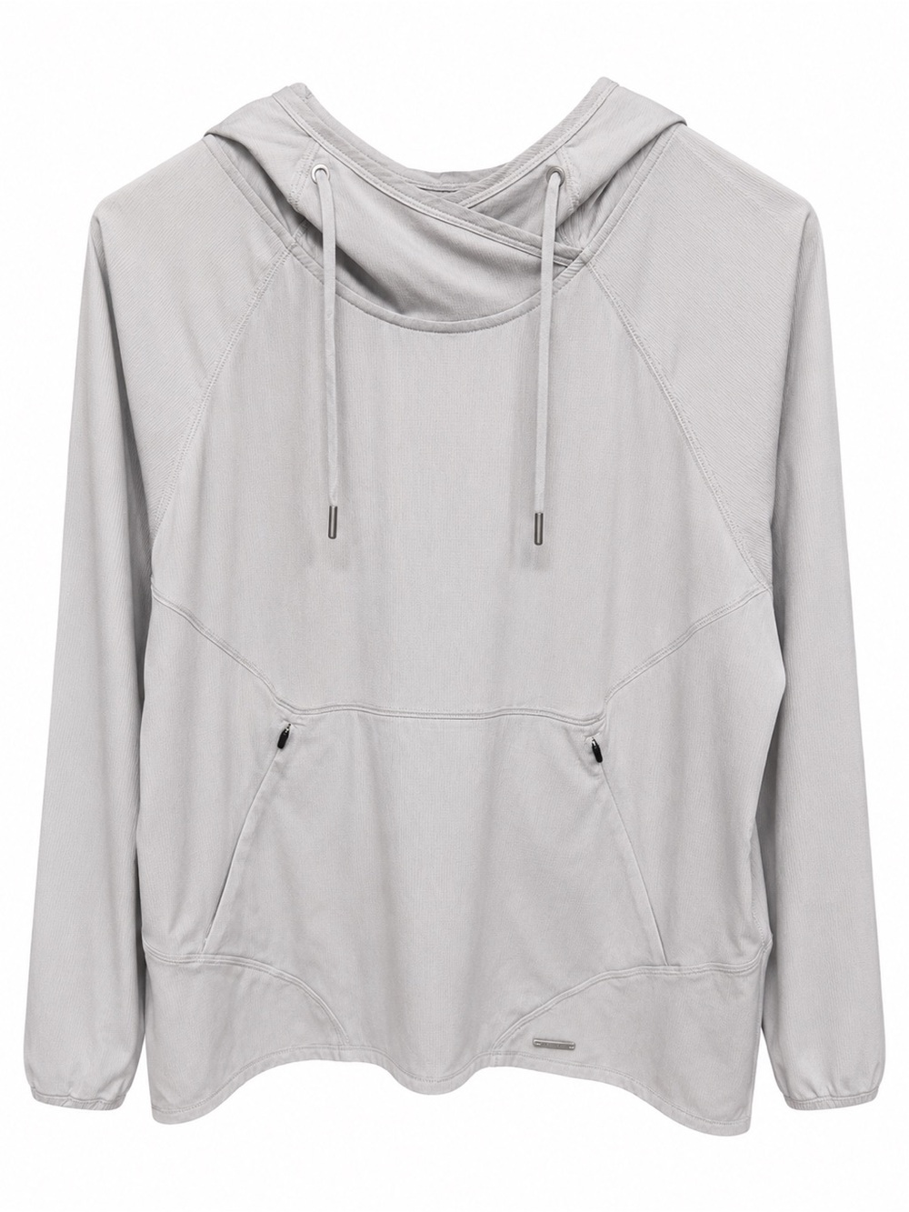 Athleta Light Gray Textured Pullover Hoodie